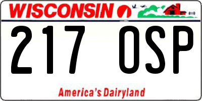 WI license plate 217OSP
