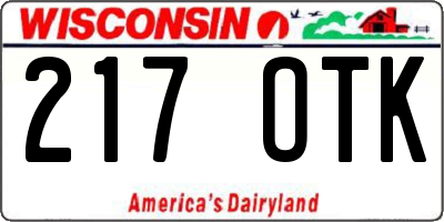 WI license plate 217OTK