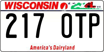 WI license plate 217OTP