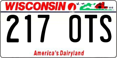 WI license plate 217OTS