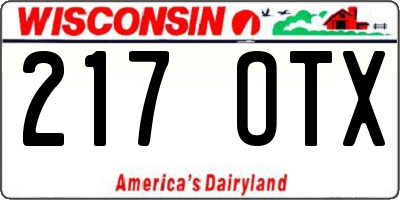 WI license plate 217OTX