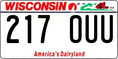 WI license plate 217OUU
