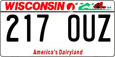 WI license plate 217OUZ