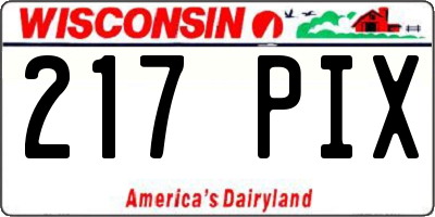 WI license plate 217PIX