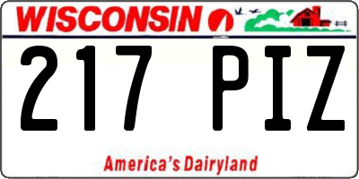 WI license plate 217PIZ