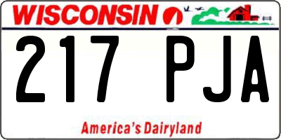 WI license plate 217PJA