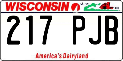 WI license plate 217PJB