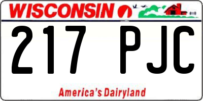 WI license plate 217PJC