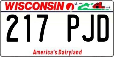 WI license plate 217PJD