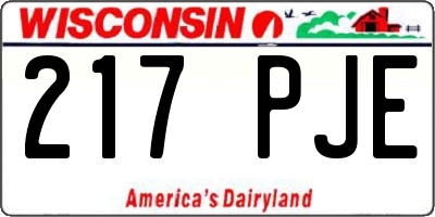 WI license plate 217PJE