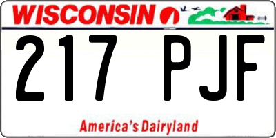 WI license plate 217PJF