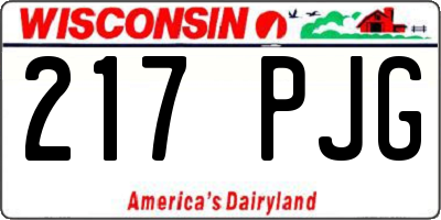WI license plate 217PJG