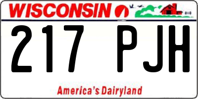 WI license plate 217PJH