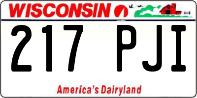 WI license plate 217PJI