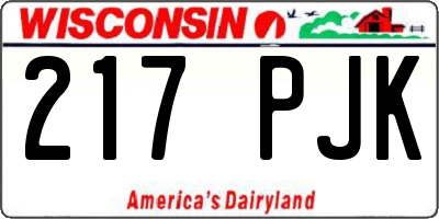 WI license plate 217PJK
