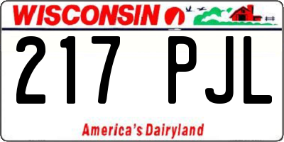 WI license plate 217PJL
