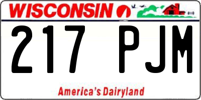 WI license plate 217PJM