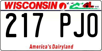 WI license plate 217PJO