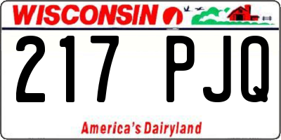 WI license plate 217PJQ