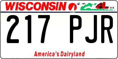 WI license plate 217PJR