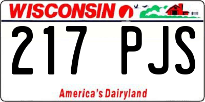 WI license plate 217PJS