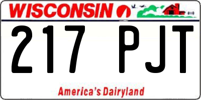 WI license plate 217PJT