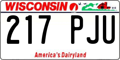 WI license plate 217PJU