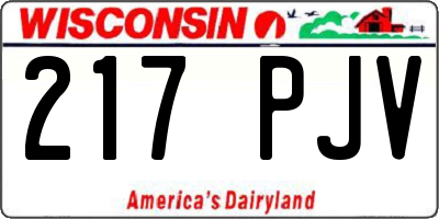 WI license plate 217PJV