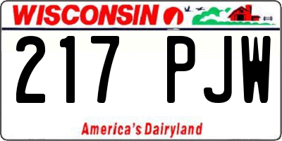 WI license plate 217PJW