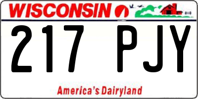 WI license plate 217PJY