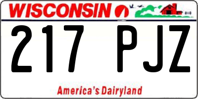 WI license plate 217PJZ