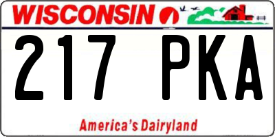 WI license plate 217PKA