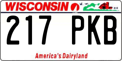 WI license plate 217PKB