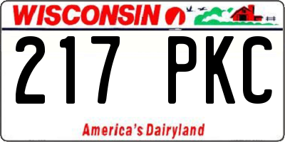 WI license plate 217PKC