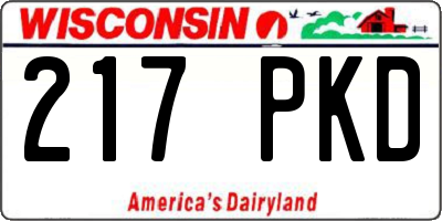 WI license plate 217PKD