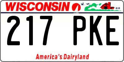 WI license plate 217PKE