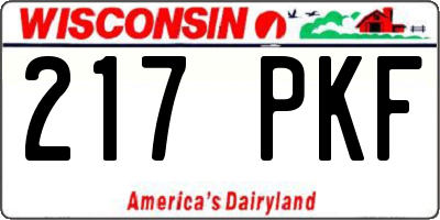 WI license plate 217PKF