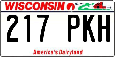 WI license plate 217PKH