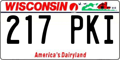 WI license plate 217PKI
