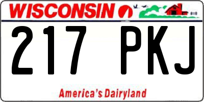 WI license plate 217PKJ
