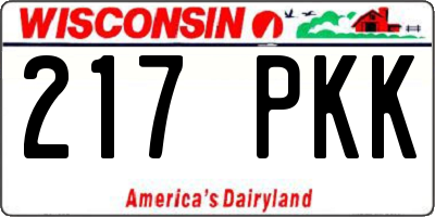 WI license plate 217PKK