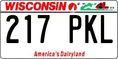 WI license plate 217PKL