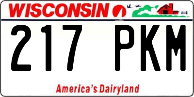 WI license plate 217PKM