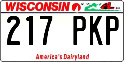 WI license plate 217PKP