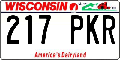 WI license plate 217PKR