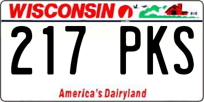 WI license plate 217PKS
