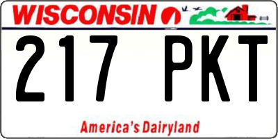 WI license plate 217PKT