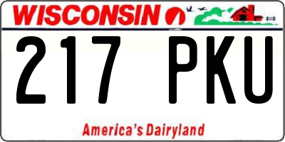 WI license plate 217PKU