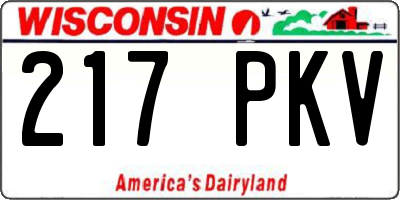 WI license plate 217PKV