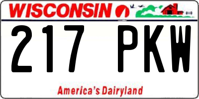 WI license plate 217PKW